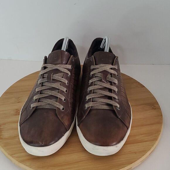 Democrata Men's Brown Leather Sneakers EU 43 - Picture 2 of 12